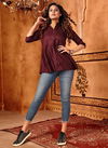 Maroon Colour VARNI ZUBI Fancy Stylish New Ethnic Wear Latest Top Collection 102